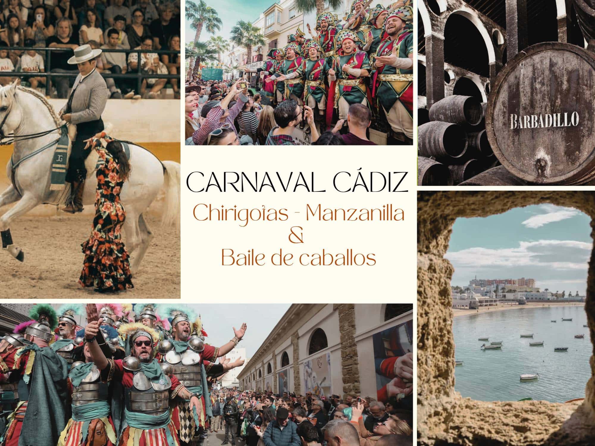 Carnaval de Cádiz – Chirigotas, Manzanilla y Caballos Andaluces – del 7 al 11 de febrero (4 noches)
